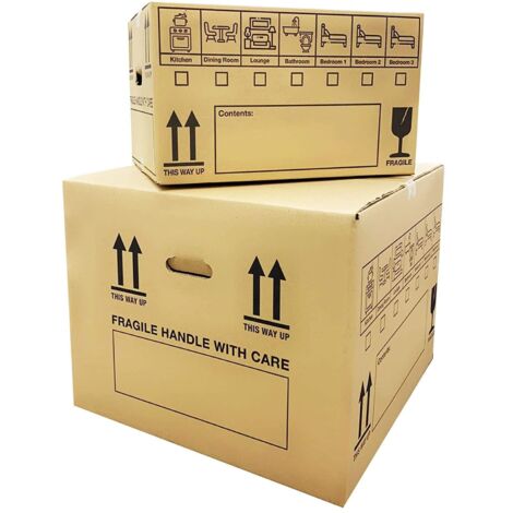 15 x New Print 18x12x10" Printed Removal Boxes