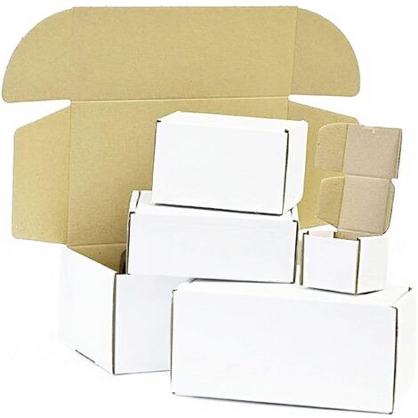 50 x 7x5x2" White Die Cut Postal Shipping Boxes