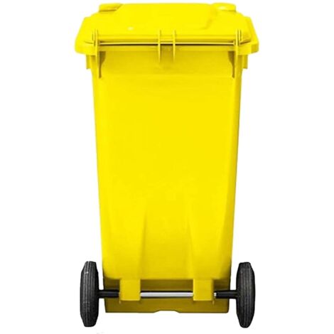 1 x 140L Blue Compact Sized Waste Recycling Wheelie Bins With Strong Rubber Wheels & Lids