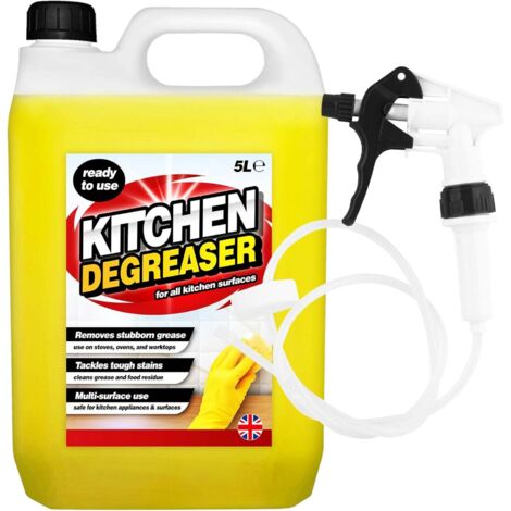4 x 5L Heavy Duty Kitchen Degreaser With Convenient Long Hose Trigger