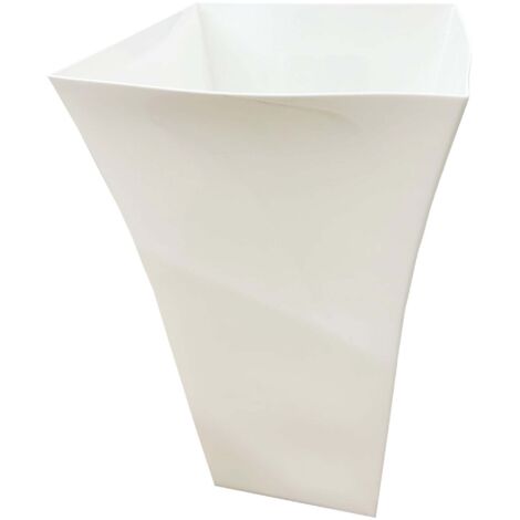 4 x Black Milano Tall Plastic Shiny Gloss Planters
