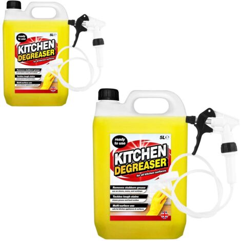 2 x 5L Heavy Duty Kitchen Degreaser With Convenient Long Hose Trigger