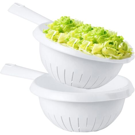 1 x Ice White Handled Colander/Sieve Deep Filter Basket (20cm) (1/2)