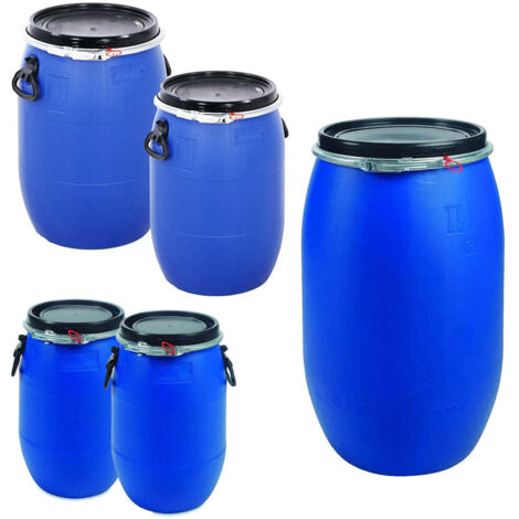 1 x 30L Blue Plastic Open Top Storage Keg Barrel Drums