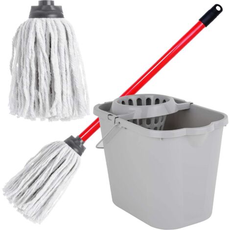 1 x Thread Cotton Floor Mop Super Absorbent Cotton Mop Head With Handle (1/2)