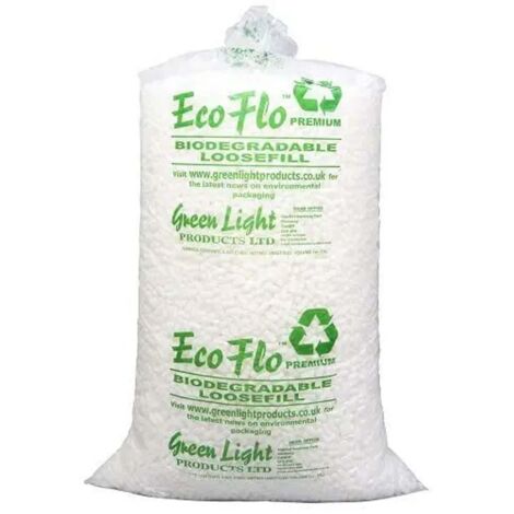 15 x White Eco Flo Biodegradable Loose Fill Packing Peanuts