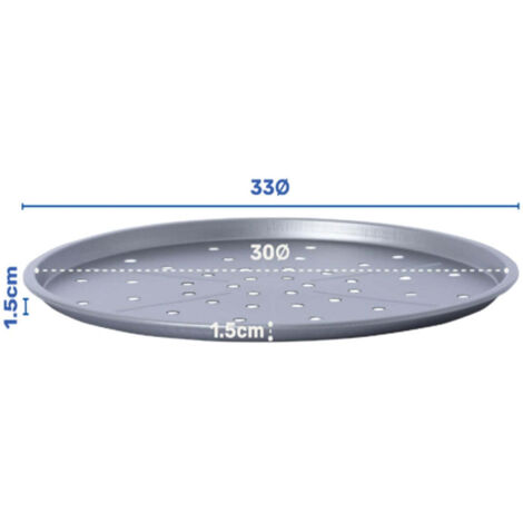 3 x 33cm Large Non Stick Round Pizza Oven Tray