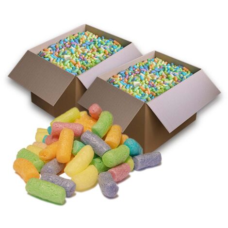 5 x Multi Coloured Biodegradable Loose Fill Packing Peanuts