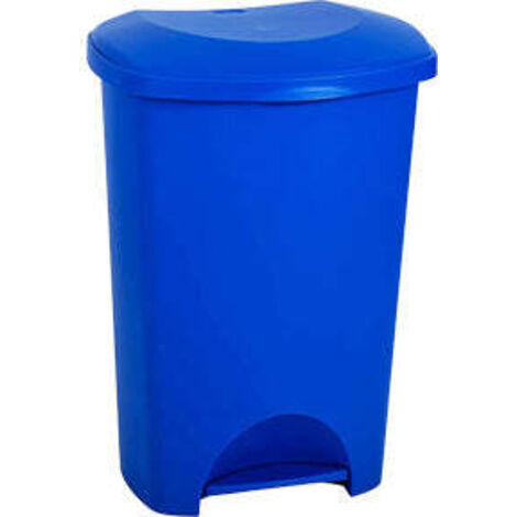 50L Blue Recycling Commercial Utility Waste Trash Pedal Bin With Hands Free Foot Pedal Operation