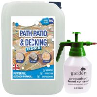 1 x 10L Patio & Decking Cleaner Removes Dirt, Grime & Stains With 1.5 Litre Hand Sprayer