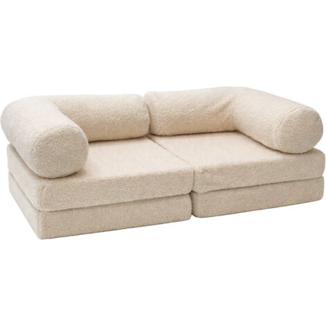 Canapé modulable enfant tissu peluche doux (1/5)