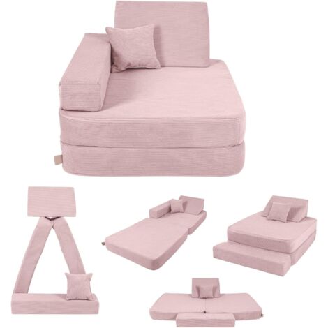 Angelove Fauteuil pliant pour enfant à partir de 1 an et matelas de jeu - Rose
