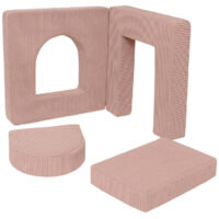 Meowbaby Matelas Rose Arche pour canapé de jeu modulable Premium 160cm en Corduroy à larges côtes Aesthetic