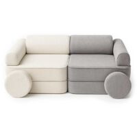 Canapé modulable enfant 8 éléments bicolore