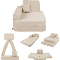 Angelove Fauteuil pliable pour enfant à partir de 1 an et matelas de jeu - Beige