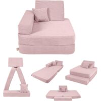 Angelove Fauteuil pliant pour enfant à partir de 1 an et matelas de jeu - Rose