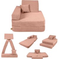 Angelove Fauteuil pliant pour enfant à partir de 1 an et matelas de jeu - Tuile