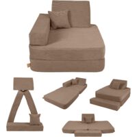 Angelove Fauteuil pliable pour enfant à partir de 1 an et matelas de jeu - Marron