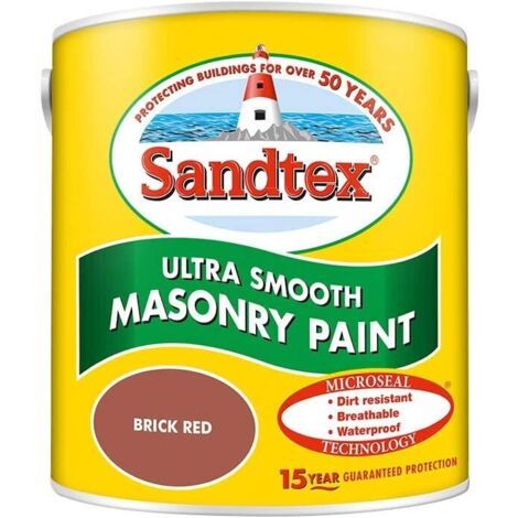 Sandtex 15 Year Microseal Smooth Masonry - Brick Red - 2.5L