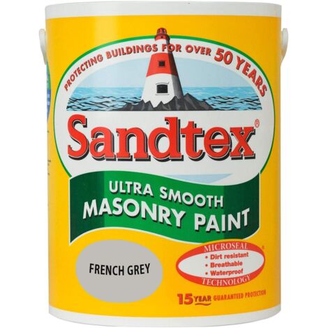 Sandtex 15 Year Microseal Smooth Masonry - French Grey - 5L