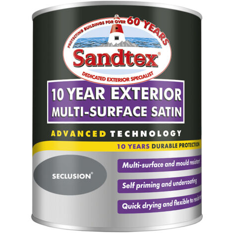 Sandtex 10 Year Exterior Multi Surface Satin - Seclusion - 750ml