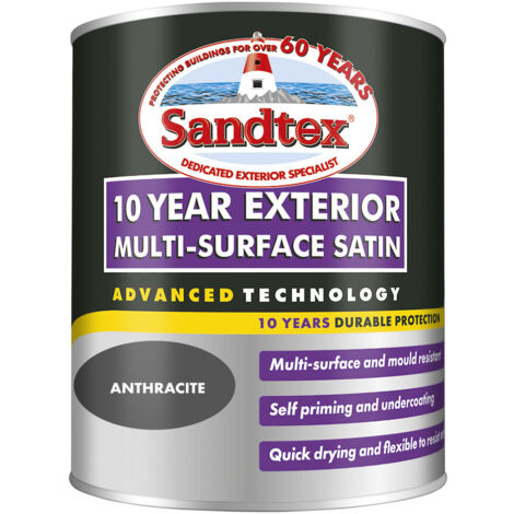 SANDTEX 10 YEAR MULTI SURFACE QD SATIN ANTHRACITE 750ML