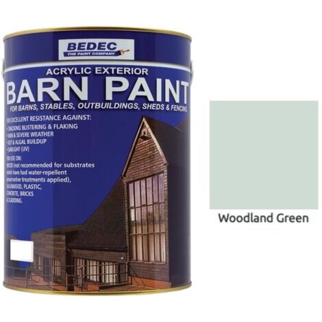 BEDEC BARN PAINT SEMI GLOSS WOODLAND GREEN 2.5L