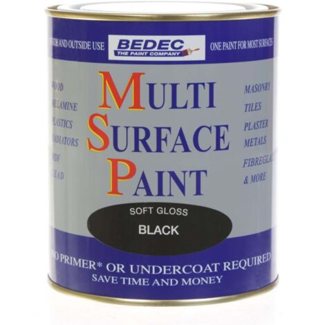 Bedec Multi Surface Paint - Gloss - Black - 750ml