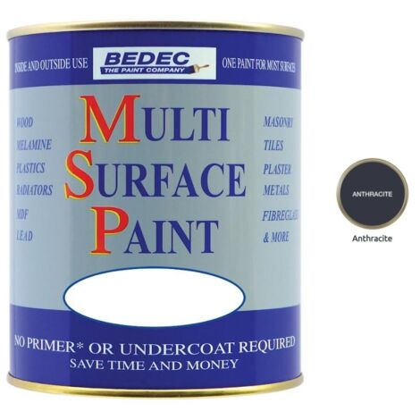 Bedec Multi Surface Paint - Satin - Anthracite - 5 Litre