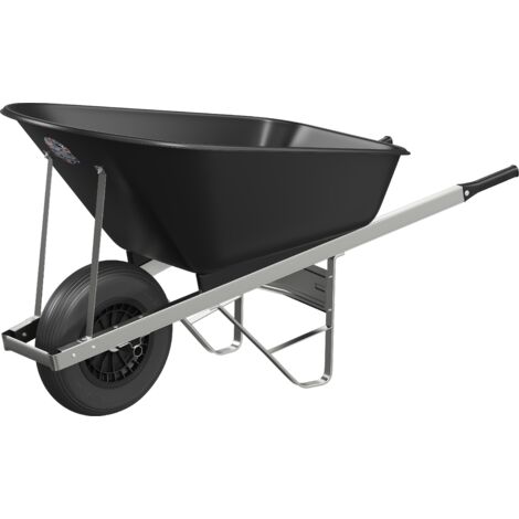 Agri Barrow Wheelbarrow 120 Litre Plastic Tub Puncture Proof Tyre Black