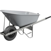 Agri Barrow Wheelbarrow 120 Litre Plastic Tub Puncture Proof Tyre Grey