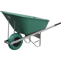 Agri Barrow Wheelbarrow 160 Litre Plastic Tub Puncture Proof Tyre Green
