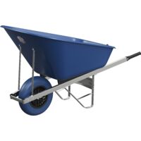 Agri Barrow Wheelbarrow 160 Litre Plastic Tub Puncture Proof Tyre Blue