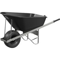 Agri Barrow Wheelbarrow 120 Litre Plastic Tub Puncture Proof Fat Tyre Black