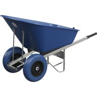 Agri Barrow Wheelbarrow Twin 160 Litre Plastic Tub Puncture Proof Tyre Blue
