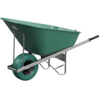 Agri Barrow Wheelbarrow 160 Litre Plastic Tub Puncture Proof Fat Tyre Green
