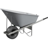 Agri Barrow Wheelbarrow 160 Litre Plastic Tub Puncture Proof Fat Tyre Grey