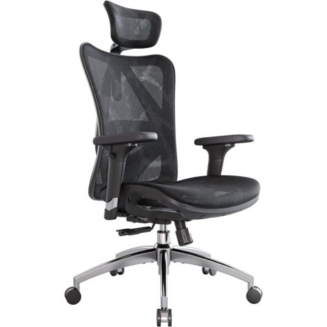SIHOO M57 Ergonomischer Bürostuhl, Chefsessel mit 3D verstellbaren Armlehnen und Lendenwirbelstütze, Hautfreundlicher Netz-Hochlehne, Schreibtischstuhl bis 150kg/330LB Belastbar (Schwarz)
