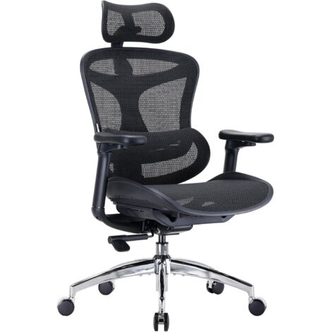 SIHOO Doro C300 ergonomischer Bürostuhl mit ultraweichen 3D-Armlehnen, dynamischer Lordosenstütze für den Homeoffice-Stuhl, Verstellbarer Rückenlehne (Schwarz)
