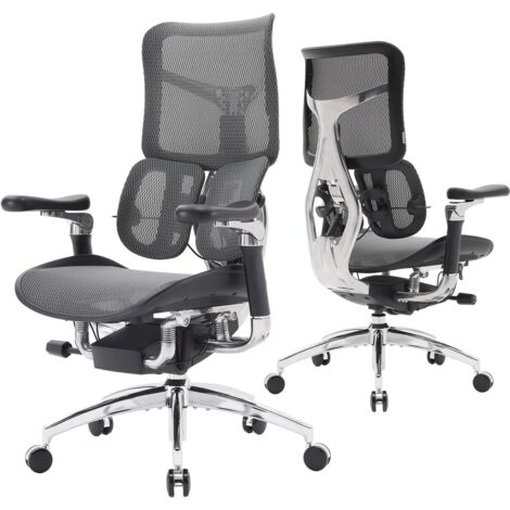 SIHOO Doro S300 ergonomischer Bürostuhl, Computerstuhl, Gaming-Stuhl mit dualem dynamischem Lendenwirbelstützsystem, 6D-koordinierten Armlehnen, verstellbarem Rollstuhl (Schwarz)