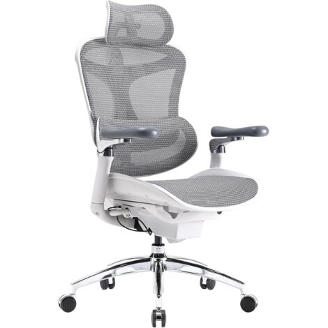 SIHOO Doro C300 Pro Ergonomischer Bürostuhl mit ultraweichen 6D-Armlehnen, dynamischer Lordosenstütze und Sitztiefenverstellung für das Home Office(Weiß)