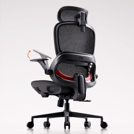 SIHOO B100 LITE Ergonomischer Bürostuhl, adaptive dynamische Lordosenstütze, 90–135° Neigungsverriegelung, atmungsaktives Netzgewebe, hochklappbare Armlehnen, 136 kg Tragkraft, Schwarz