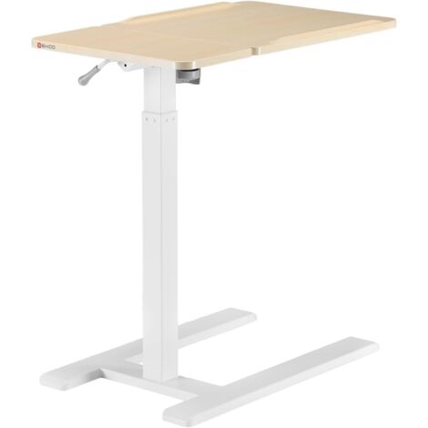 SIHOO D01 Overbed Table - Height & Tilt Adjustable, Laptop Standing Desk with Wheels for Hospital & Home Use