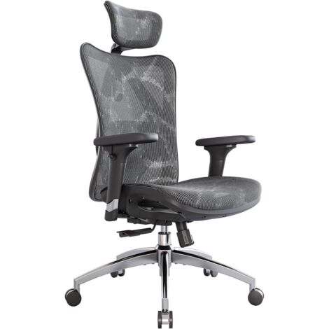 SIHOO M57 Sedia Ufficio Ergonomica, Sedia da Scrivania in Rete con Supporto Lombare Regolabile, Braccioli 3D, Sedia Computer Alta e Traspirante (Grigio)