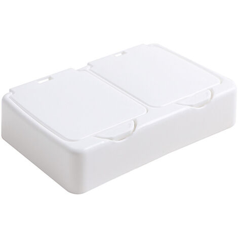 Sollbry Schneidebrett, Schreibtisch-Aufbewahrungsbox, kleine weiße Kunststoff-Aufbewahrungsbox mit Deckel zum Aufbewahren kleiner Gegenstände, Perlen, Ohrstöpsel, Schmuck im Heimbüro (1/5)