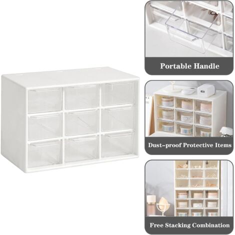 Tribello Mini-Organizer Mit 4 Schubladen – Stapelbar, Transparent, Für Schminktisch, Büro & Basteln