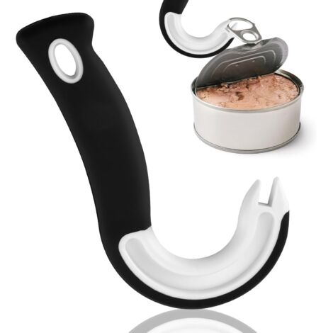 Sollbry Dosenöffner, J-förmige Haken, manuelles Küchengerät mit rutschfestem Griff, einfaches Öffnen von Dosen, Dosen mit Sicherungsringen (1/5)