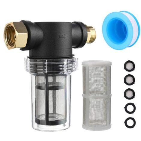 Sollbry Gartenschlauchfilter für Hochdruckreiniger-Zulaufwasser, Sediment-Inline-Filter (1/4)