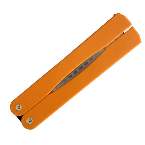 Sollbry Messerschärfer, 400/600 Körnung, faltbarer Taschen-Diamantstein, doppelseitiger Diamantstein zum Schärfen von Küchenutensilien, Garten, Outdoor-Camping – Gelb (1/5)