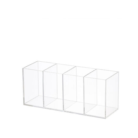 Sollbry Transparenter Stiftebehälter aus Acryl Stifthalterfächer aus Acryl Aufbewahrung von Make-up-Pinseln Schreibtisch-Organizer